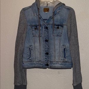 Hooded AE denim jacket